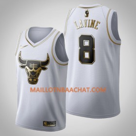 Maillot NBA Chicago Bulls Zach LaVine 8 Nike 2019-20 Blanc Golden Edition Swingman - Homme